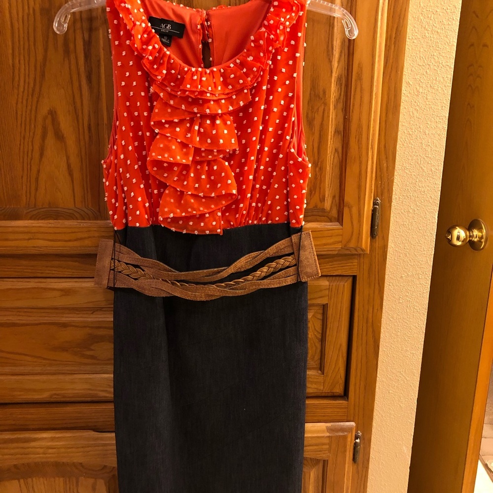 Orange & Denim dress